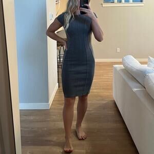 H&M Casual Midi Sheath Dress in Gray 
Size XS